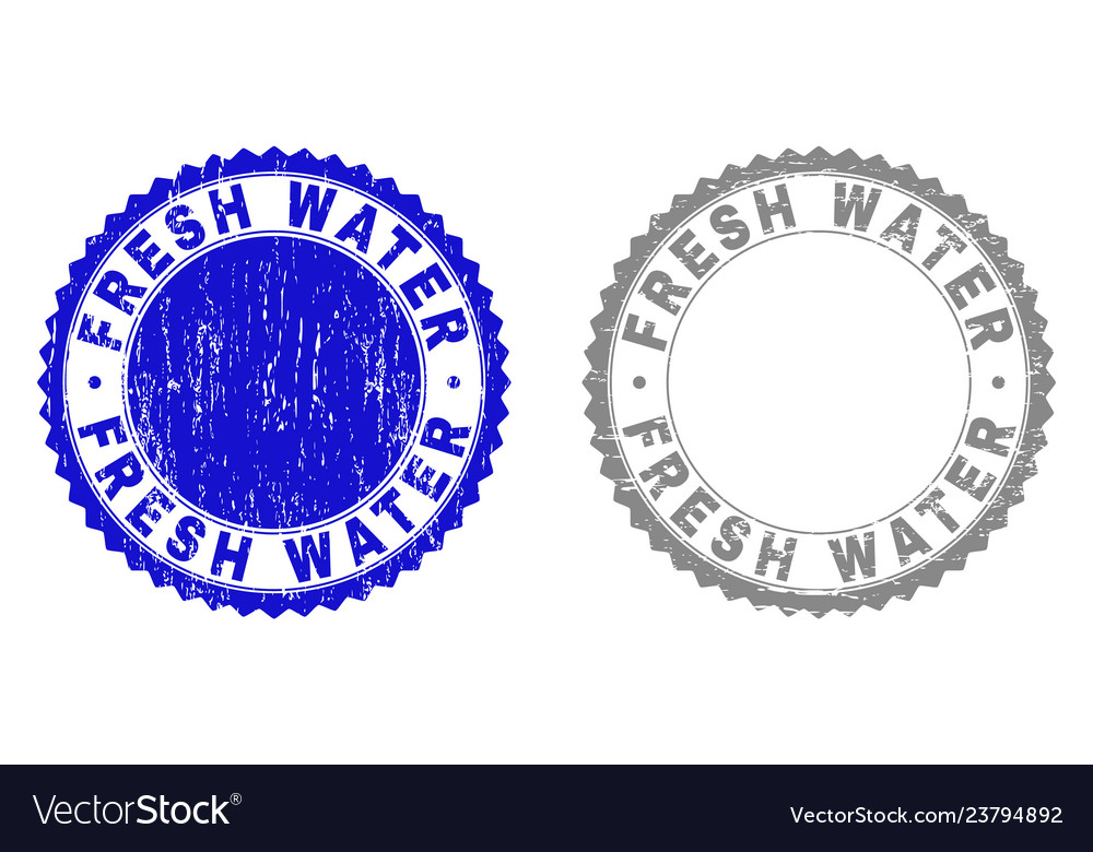 Grunge fresh water scratched stamps