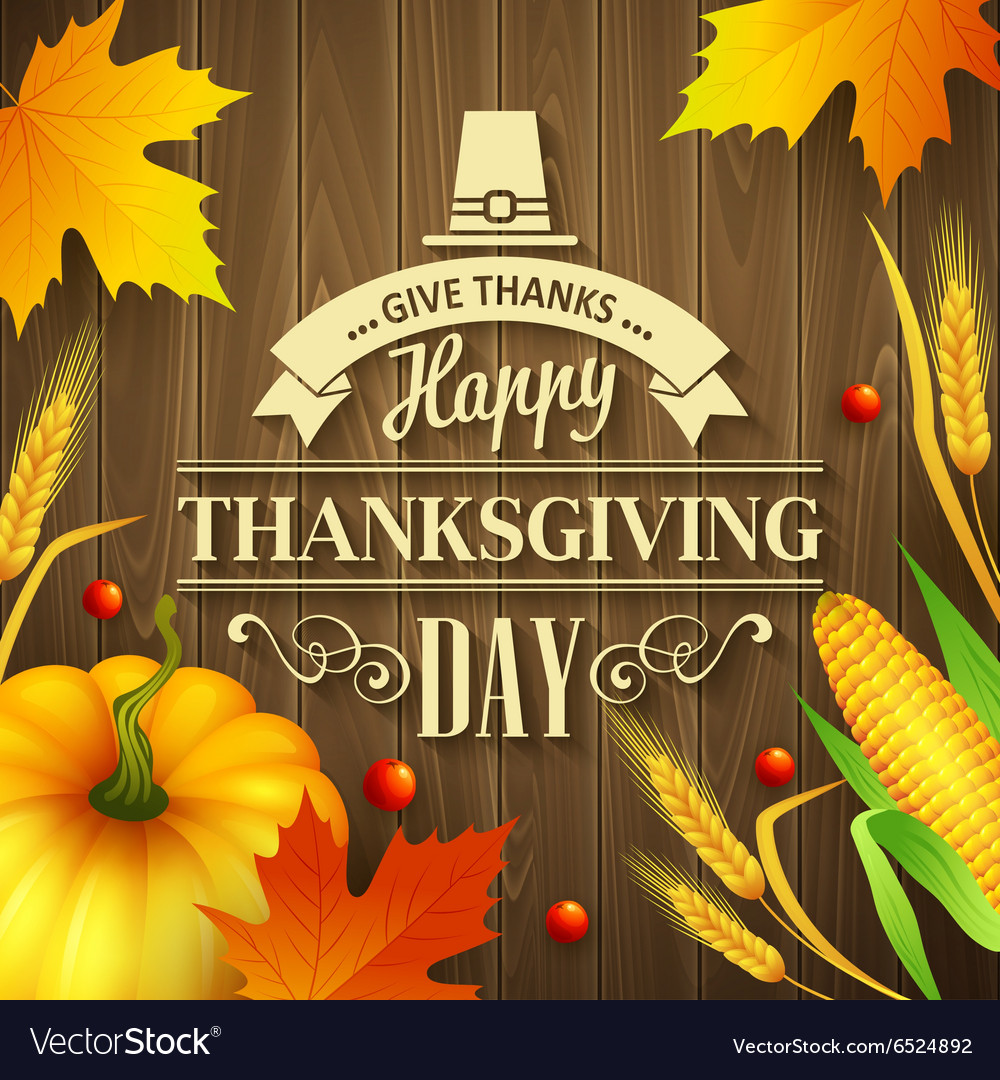 Hand drawn thanksgiving greeting card with leaves Vector Image