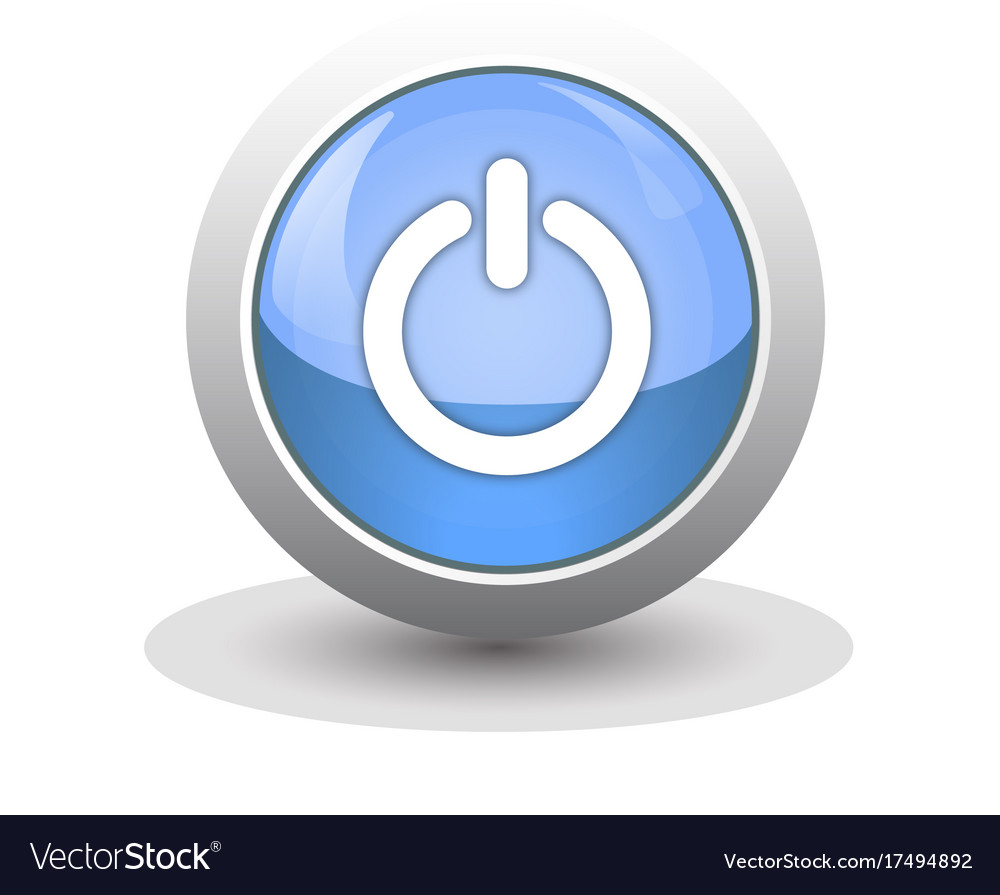 Icon power on button isolated white background Vector Image