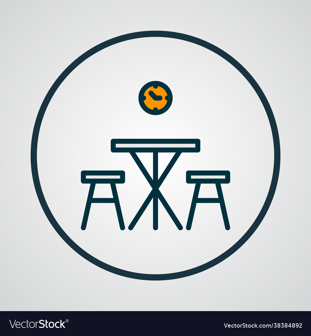 Kitchen table icon colored line symbol premium