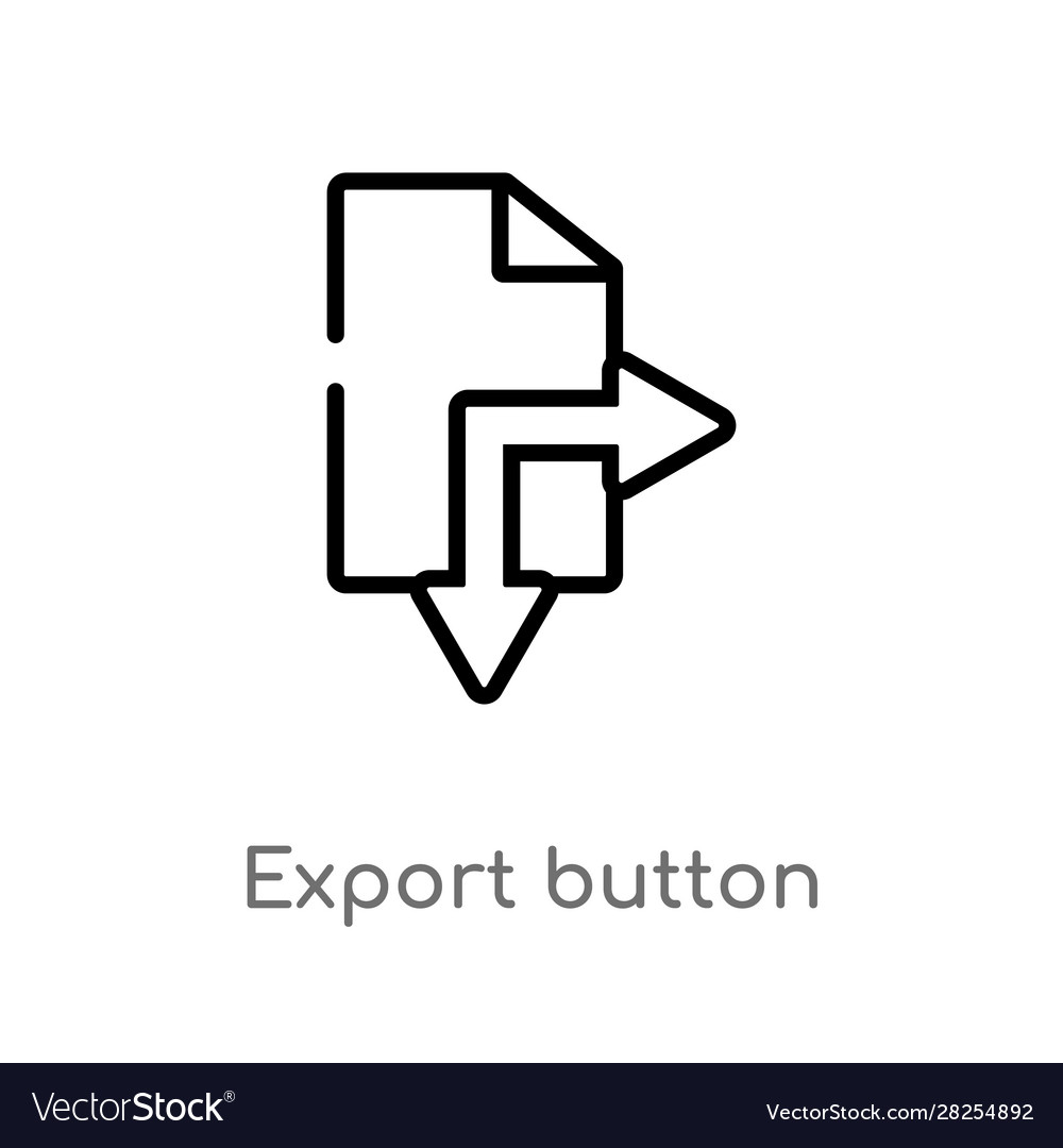 Outline export button icon isolated black simple Vector Image