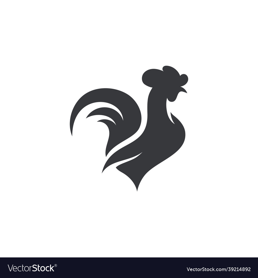 Silhouette of the rooster icon vector image Silhouette of the rooster icon