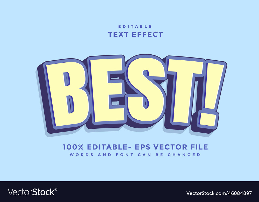 3d best editable text effect design template vector image 3d best editable text effect design template