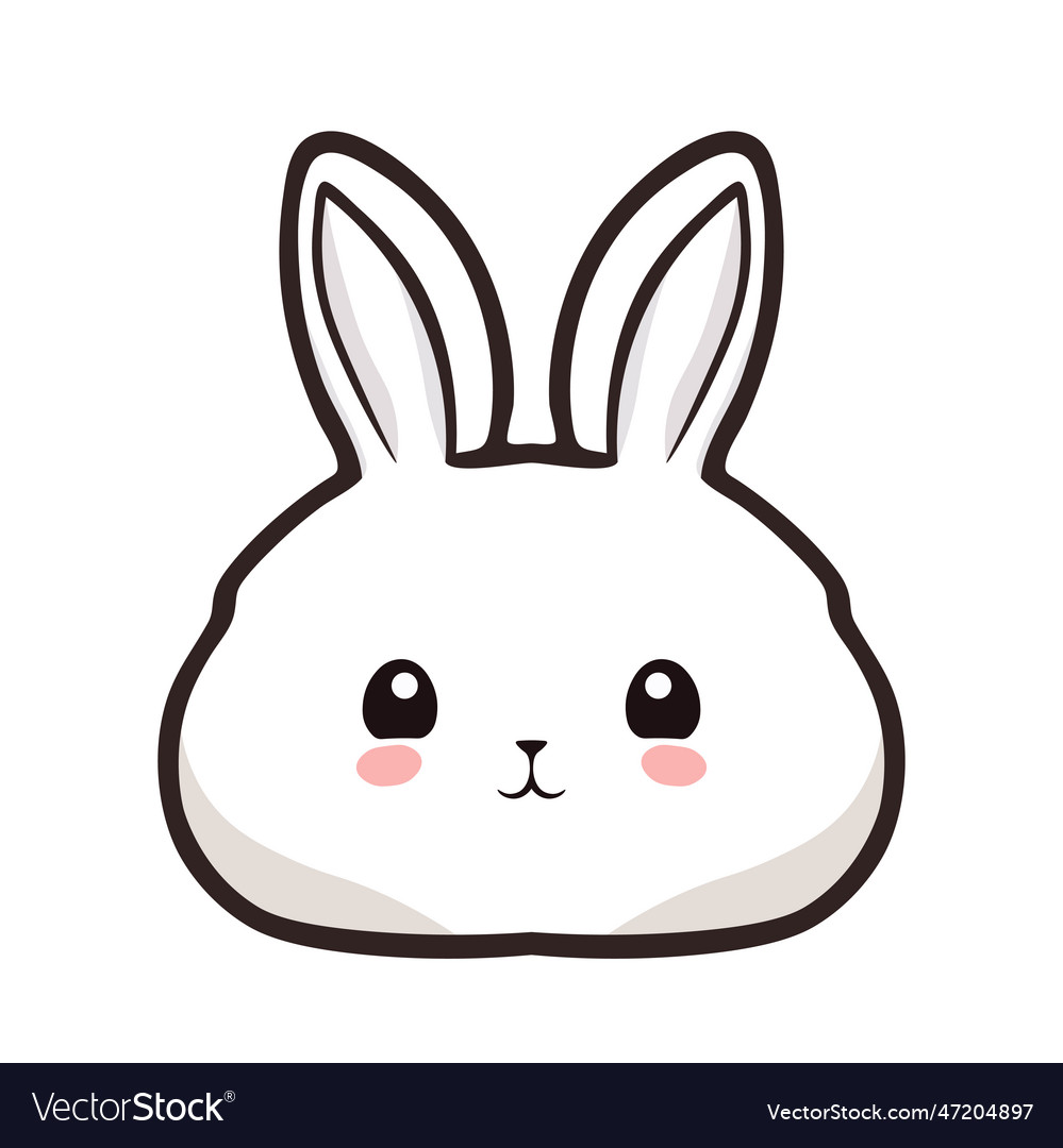 A bunny face with pink nose Royalty Free Vector Image