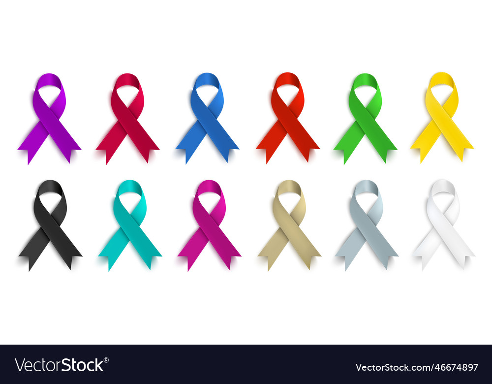 A set of loop ribbons of different colors Vector Image