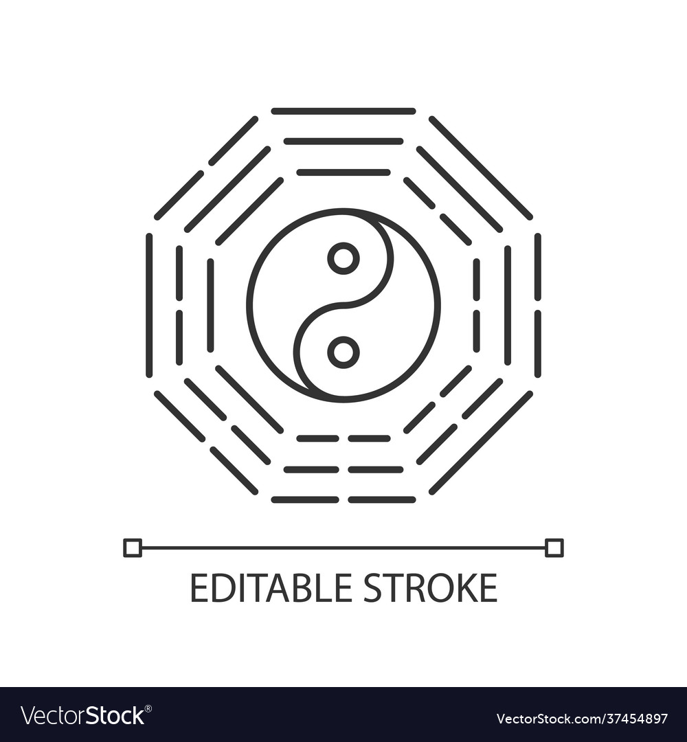 Bagua linear icon vector image Bagua linear icon