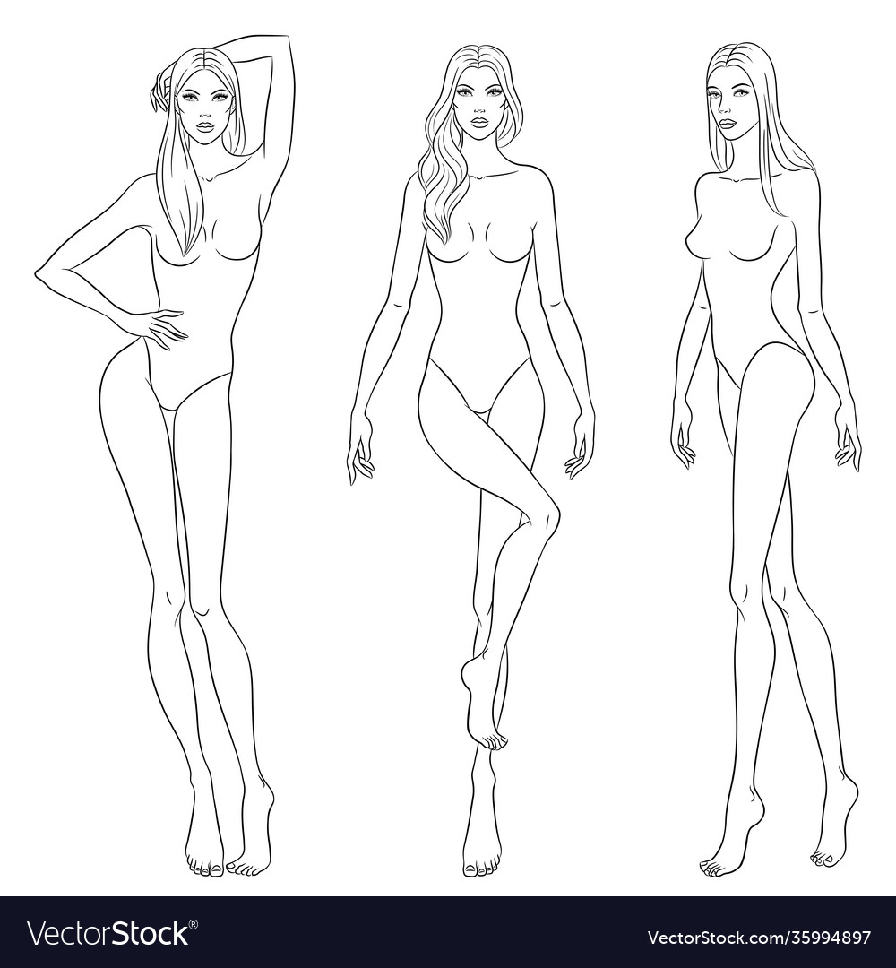 Free: Thin Girl Clipart Black And White - Skinny Girl Clipart