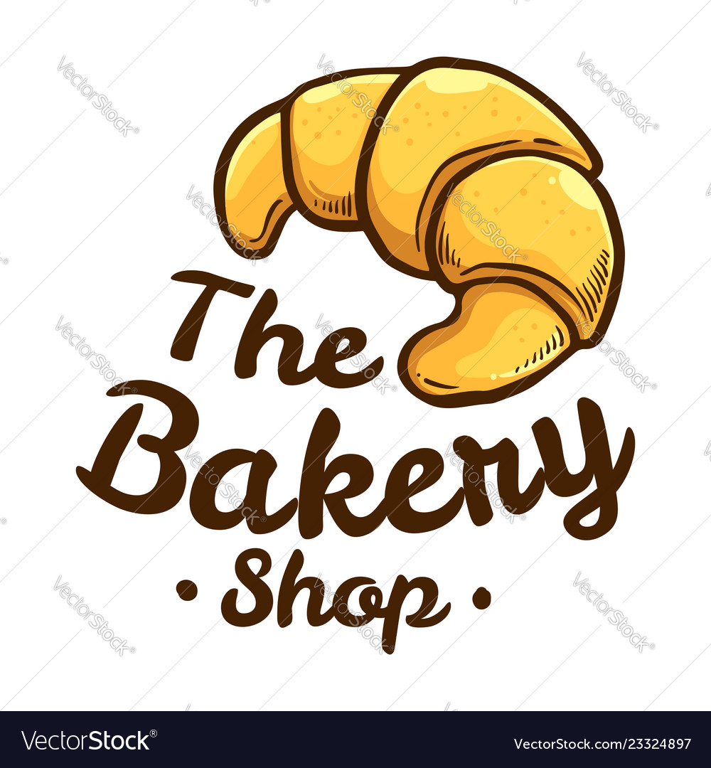 Croissant bakery shop icon logo