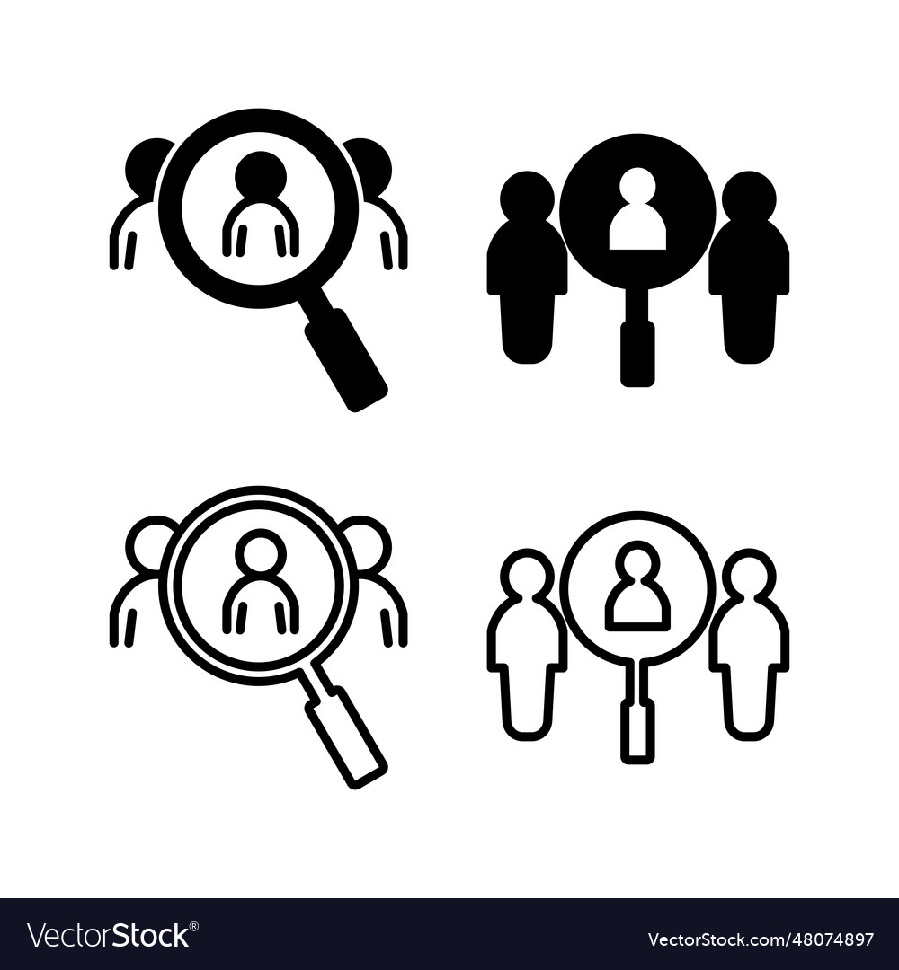 Hiring icon search job vacancy icon magnifying Vector Image