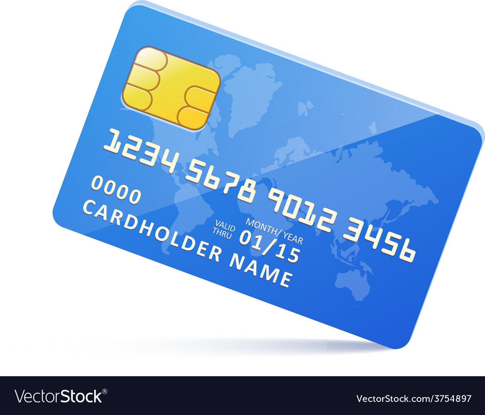 Icon blue earth credit card Royalty Free Vector Image