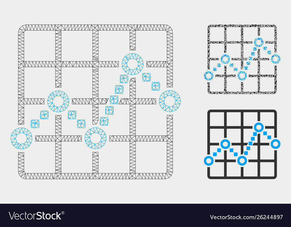 Linienmaschen 2d Modell und Dreieck Mosaik vector image Linienmaschen 2d Modell und Dreieck Mosaik