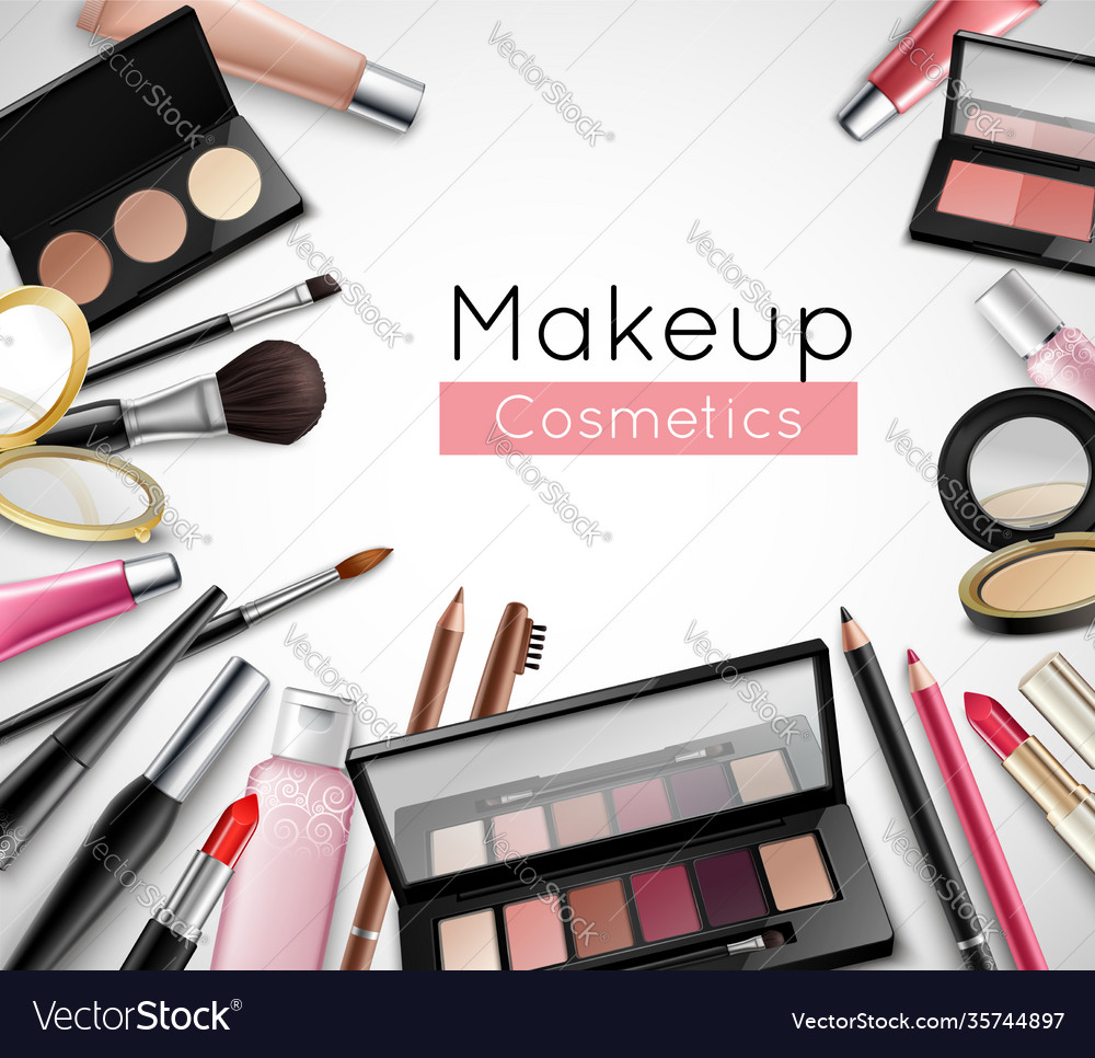 Makeup cosmetics accessories realistic