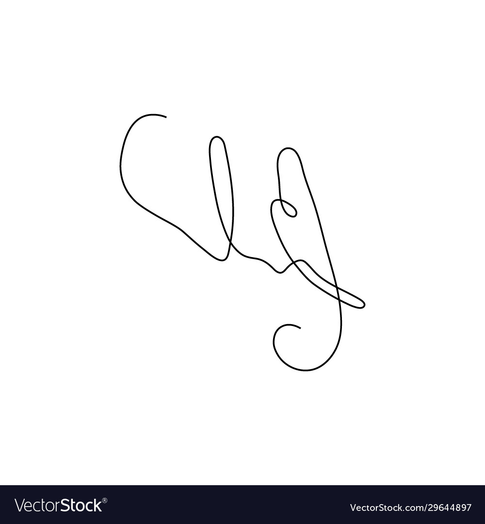 One line elephant head design silhouette Vector Image