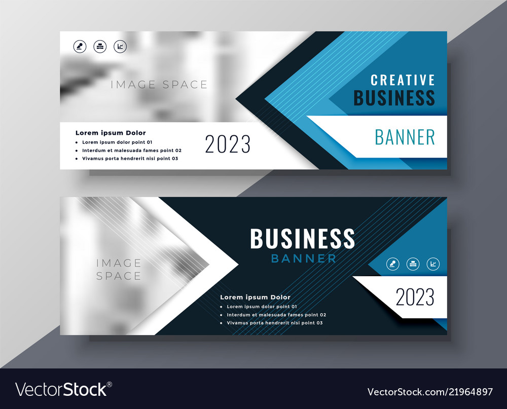 Professional Business Banner In Geometric Style Vector Image