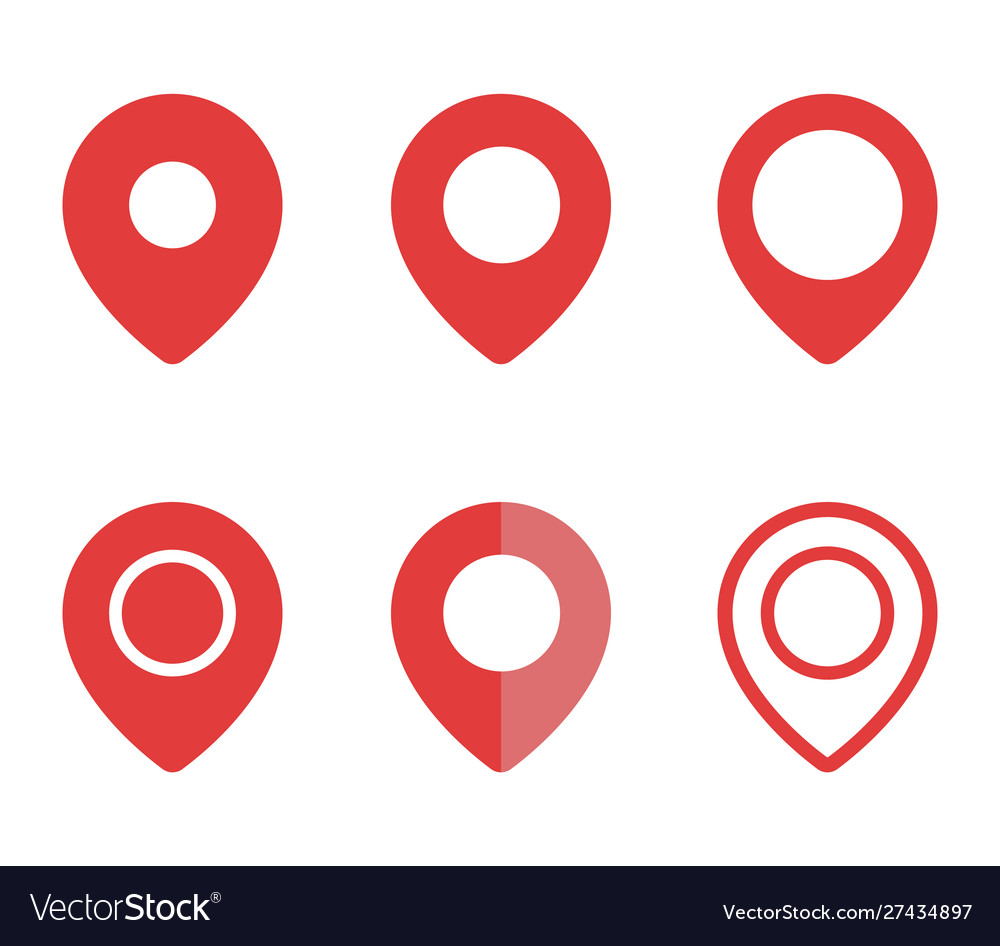 Set map pointer signs pin icons