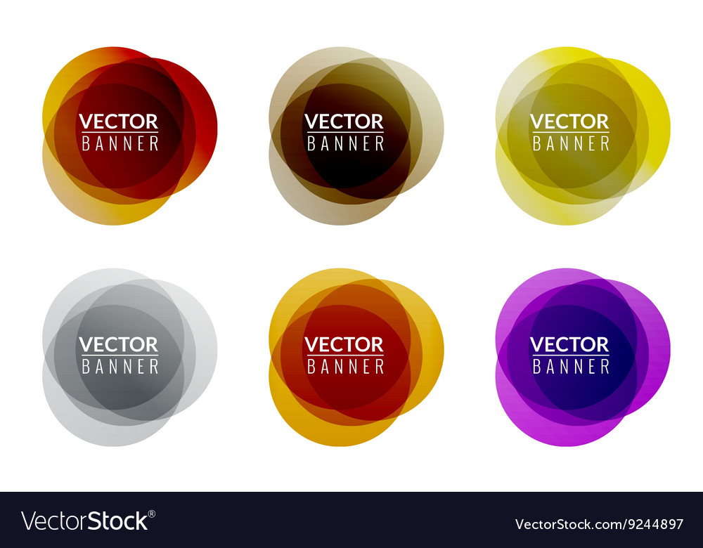 Set Of Colorful Round Abstract Banners Graphic Vector Image