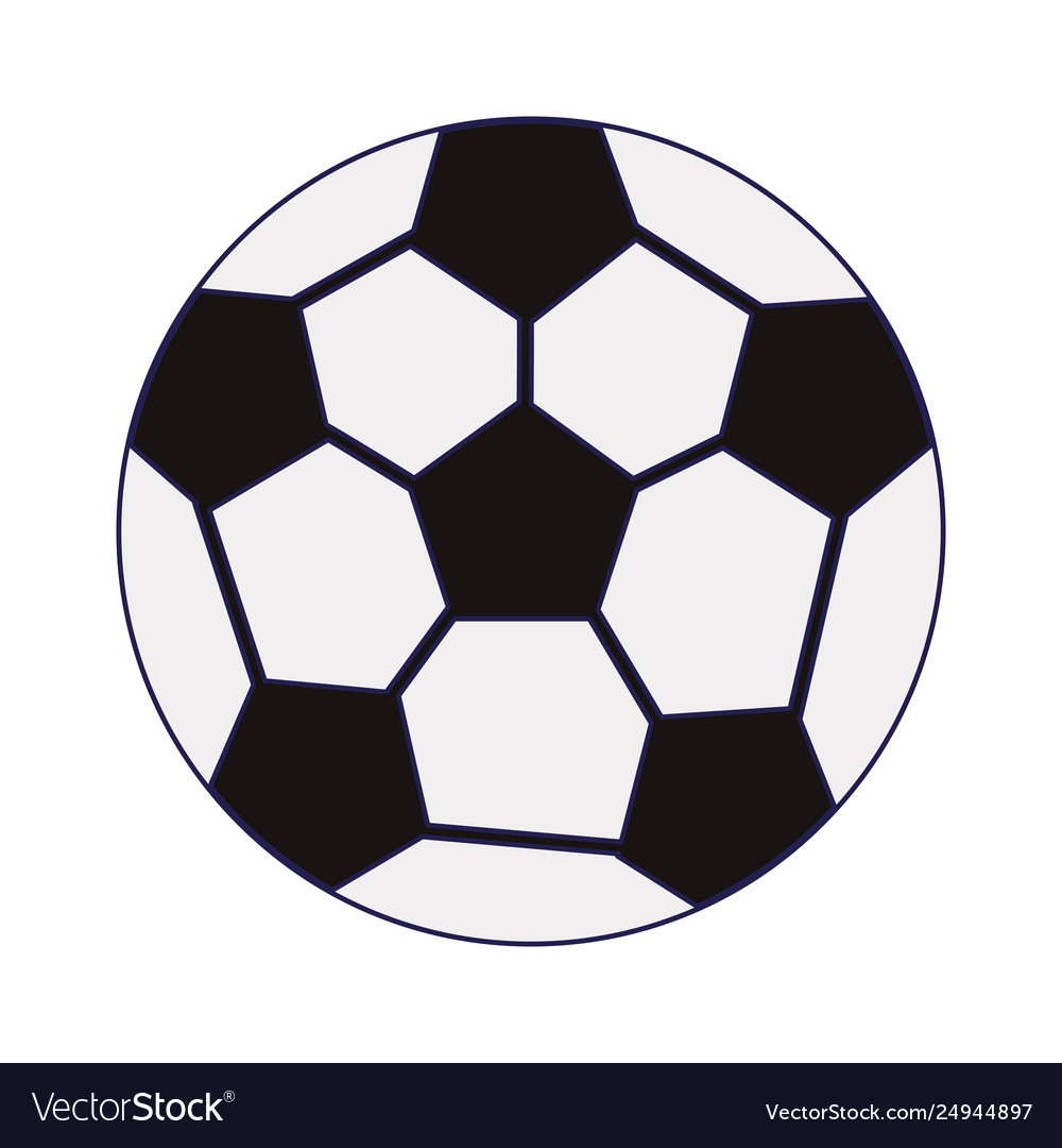 Soccer ball sport cartoon blue lines Royalty Free Vector