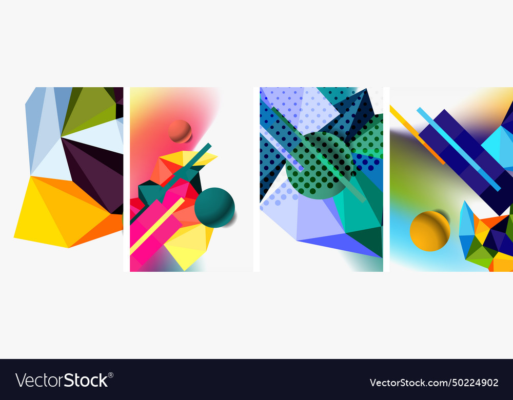3d sphere and low poly triangle design vector image 3d sphere and low poly triangle design