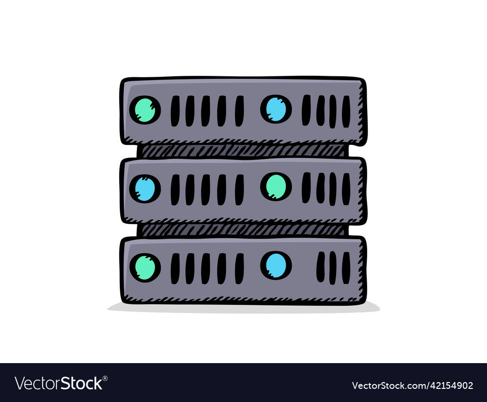 A server icon sketch style vector image A server icon sketch style