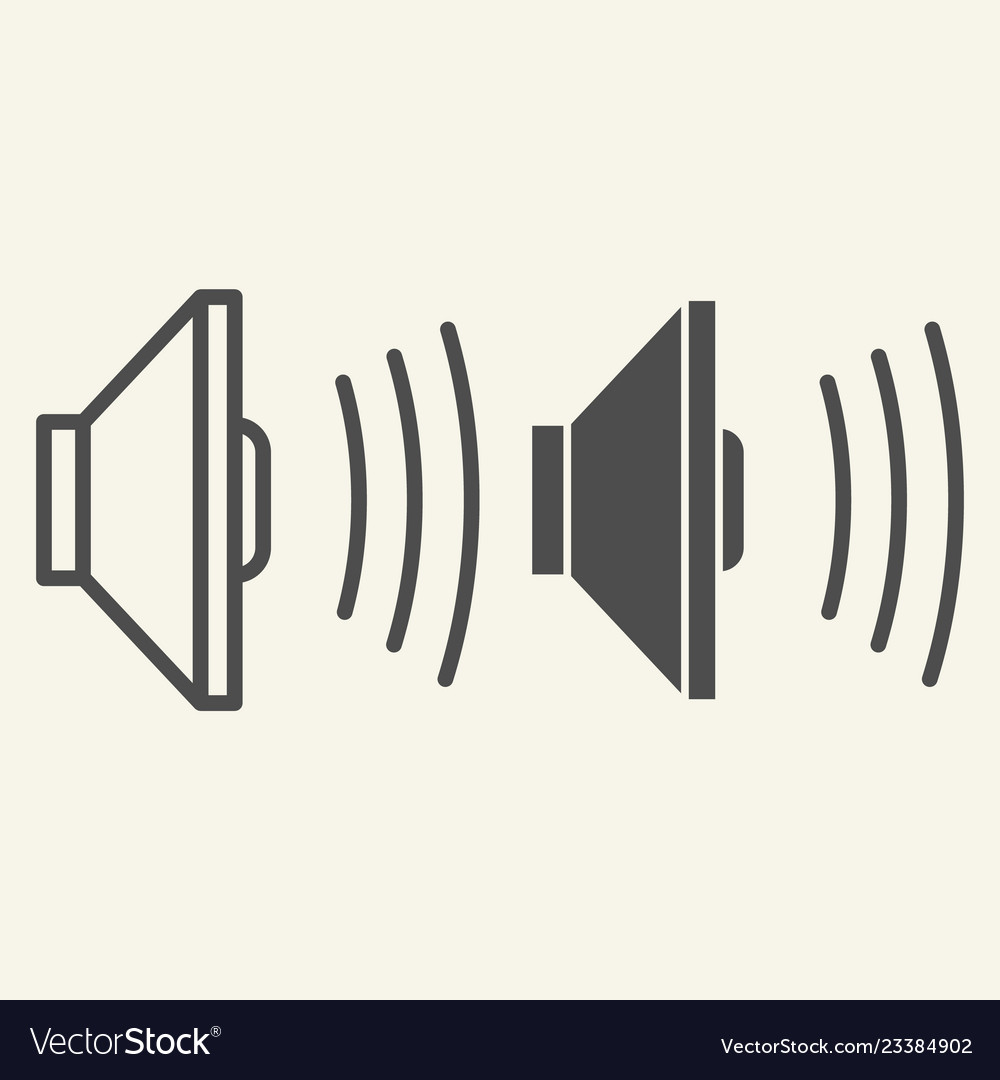 Audio-Lautsprecher-Linie und Glyph-Icon Volumen vector image Audio-Lautsprecher-Linie und Glyph-Icon Volumen