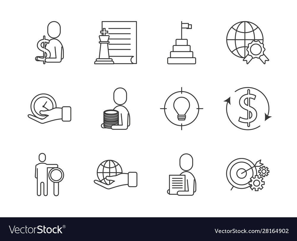 Bundle business success icons