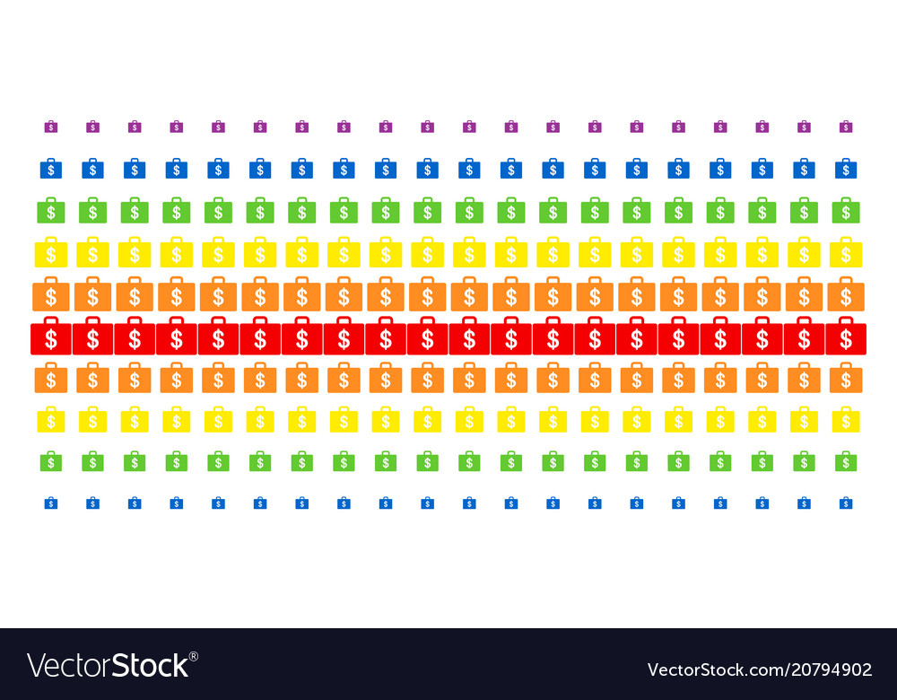 Business case shape halftone spectral array vector image Business case shape halftone spectral array