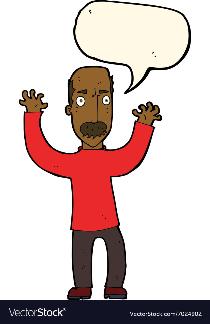 Cartoon angry dad with speech bubble