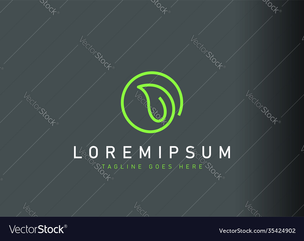 Kreisblatt Logo Design Ikone Natur vector image Kreisblatt Logo Design Ikone Natur