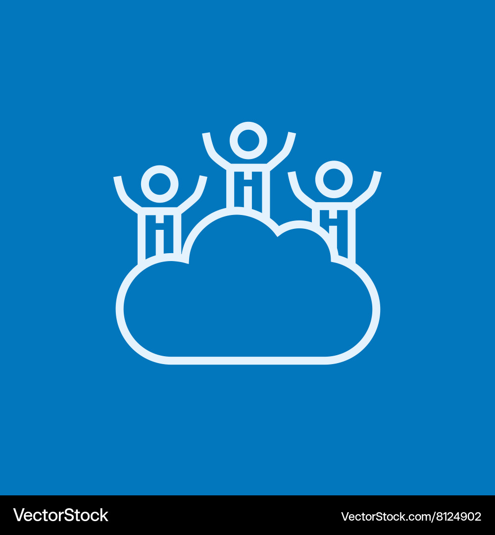 Cloud computing line icon Royalty Free Vector Image