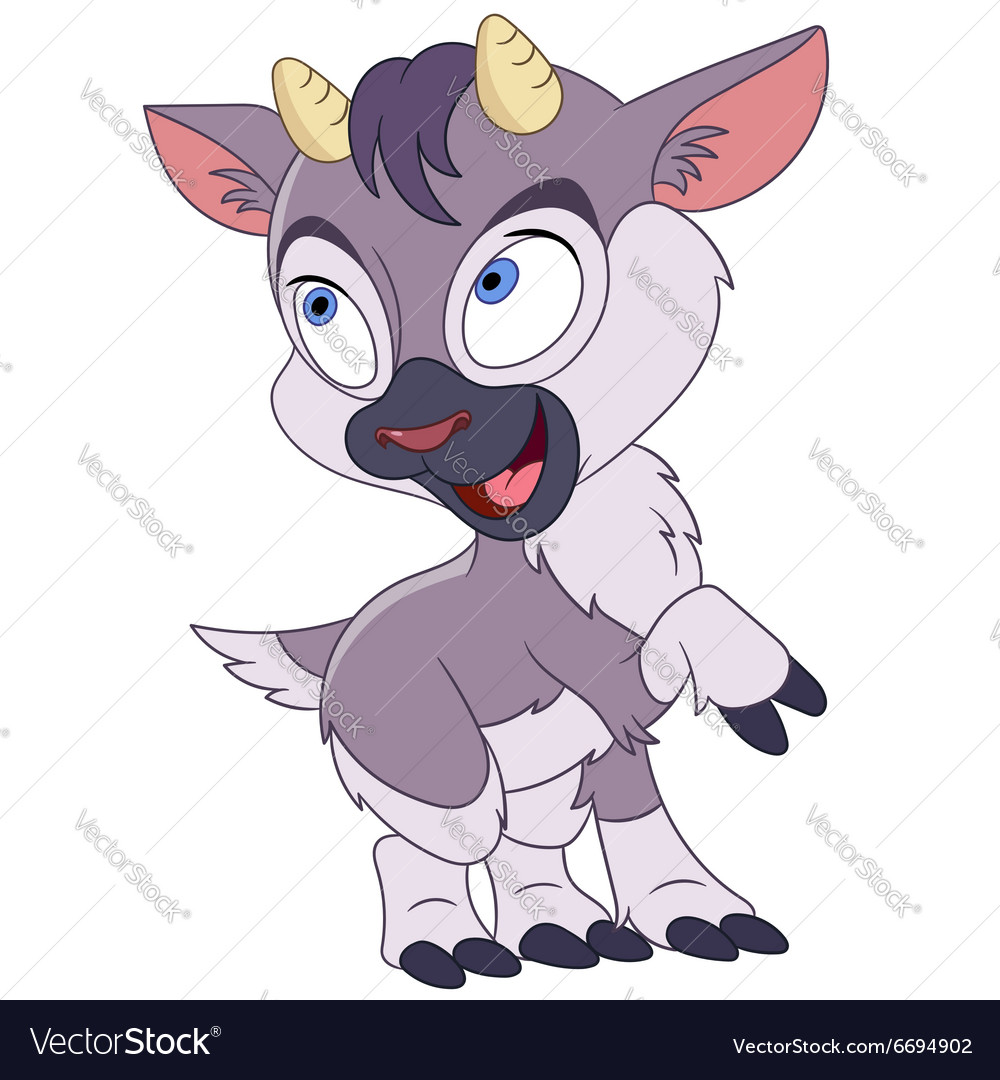 Cute cartoon little goat