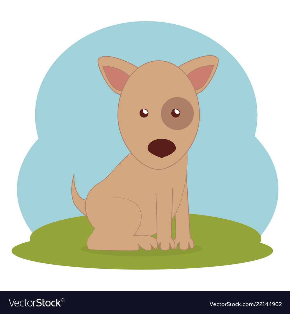 Cute dog on grass Royalty Free Vector Image - VectorStock