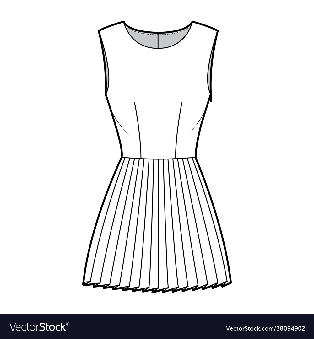 Dress pleated technical fashion