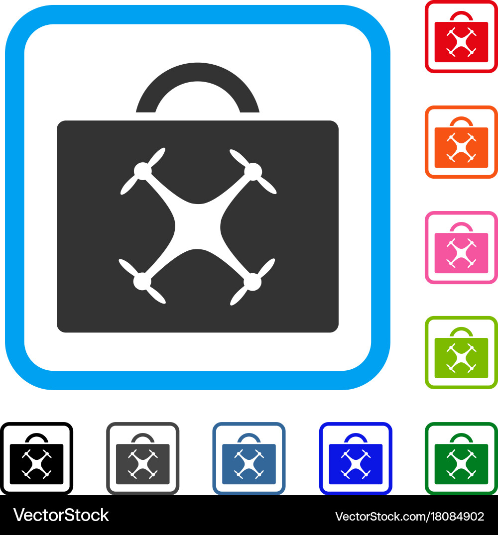 Drone toolbox framed icon Royalty Free Vector Image