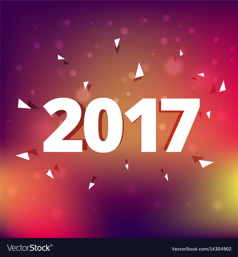 Elegant 2017 text style effect on colorful