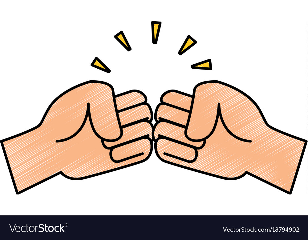 Fists crashing isolated icon