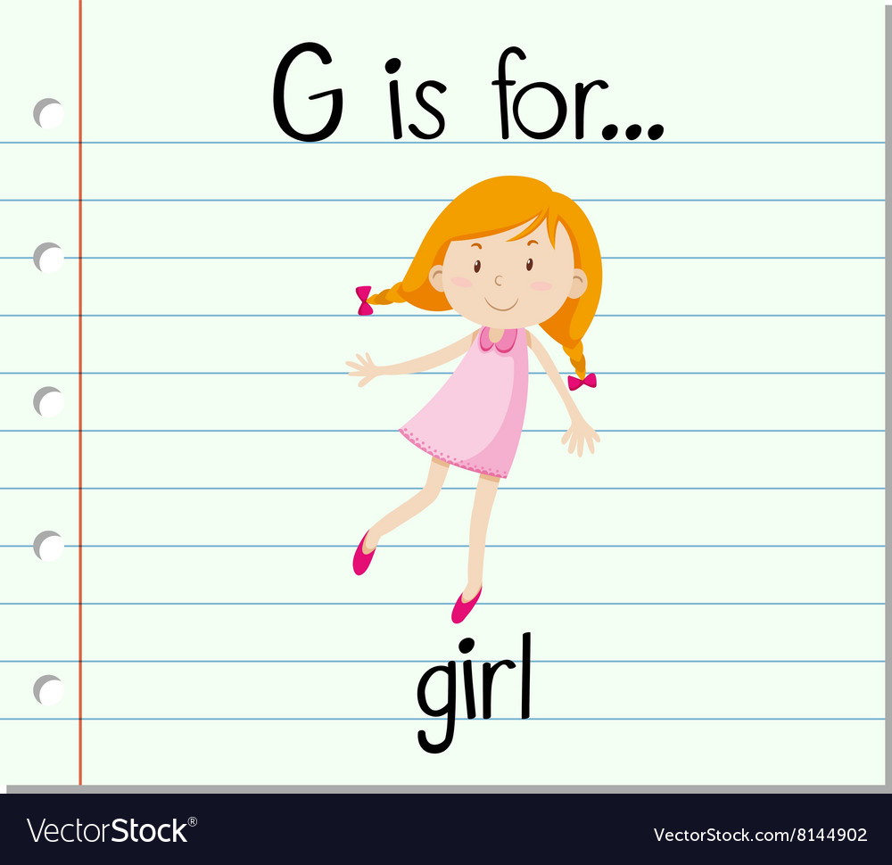 Flashcard alphabet g is for girl