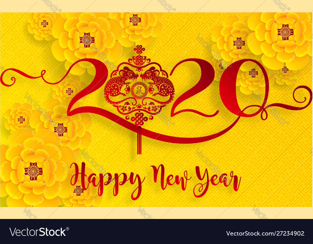 Happy chinese new year 2020 rat vector image Happy chinese new year 2020 rat