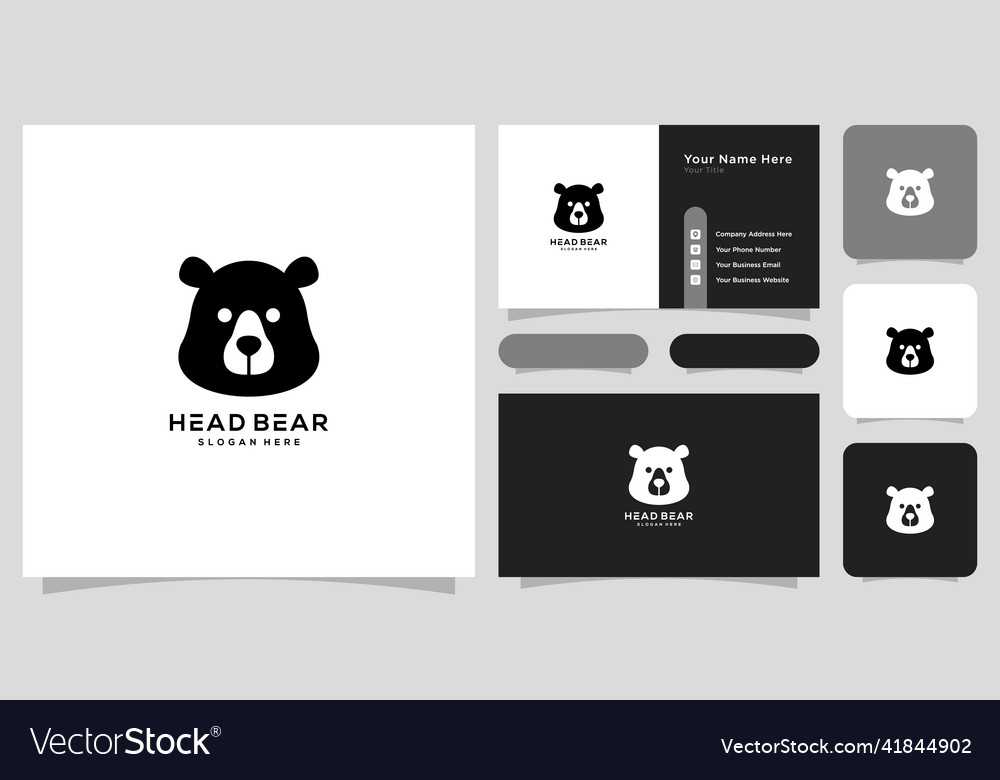 Head bear logo design Royalty Free Vector Image