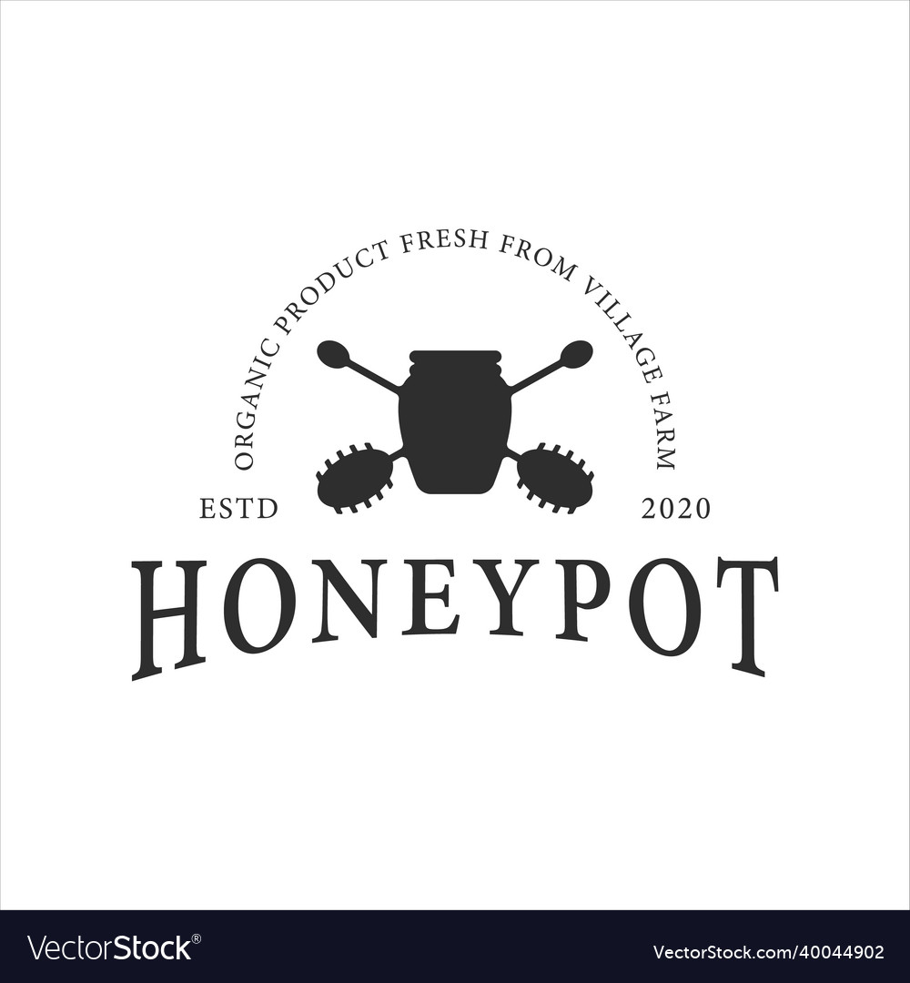 Honeypot logo vintage template icon design Vector Image