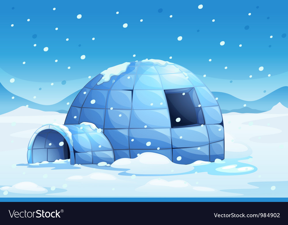 Igloo Background Royalty Free Vector Image Vectorstock