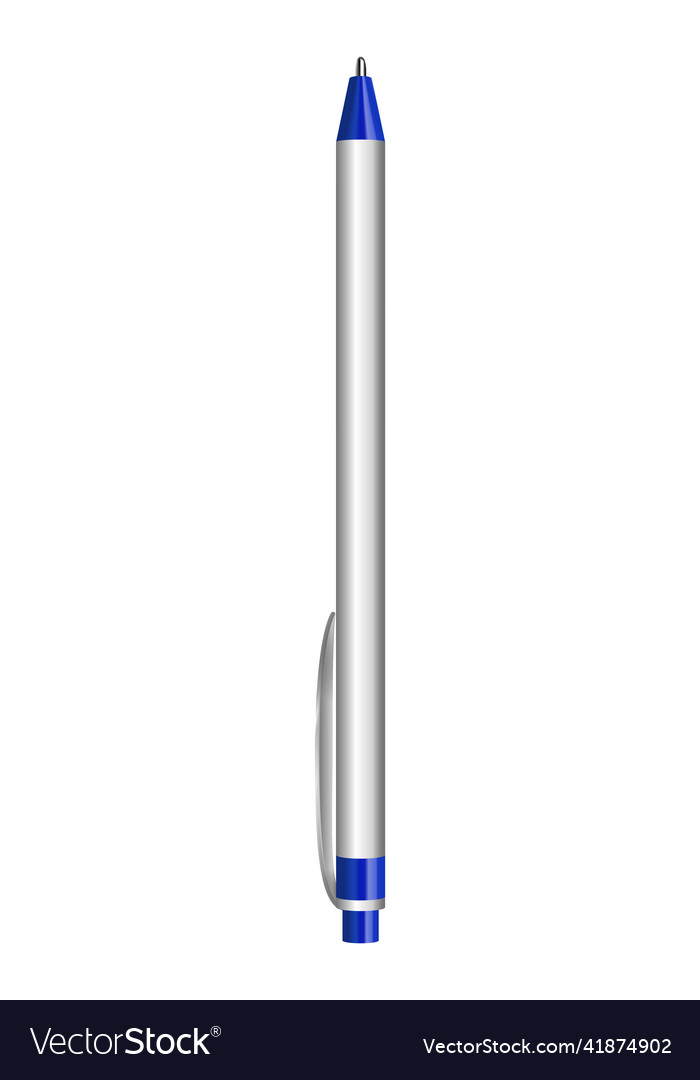 Rollerball pen stationery composition Royalty Free Vector