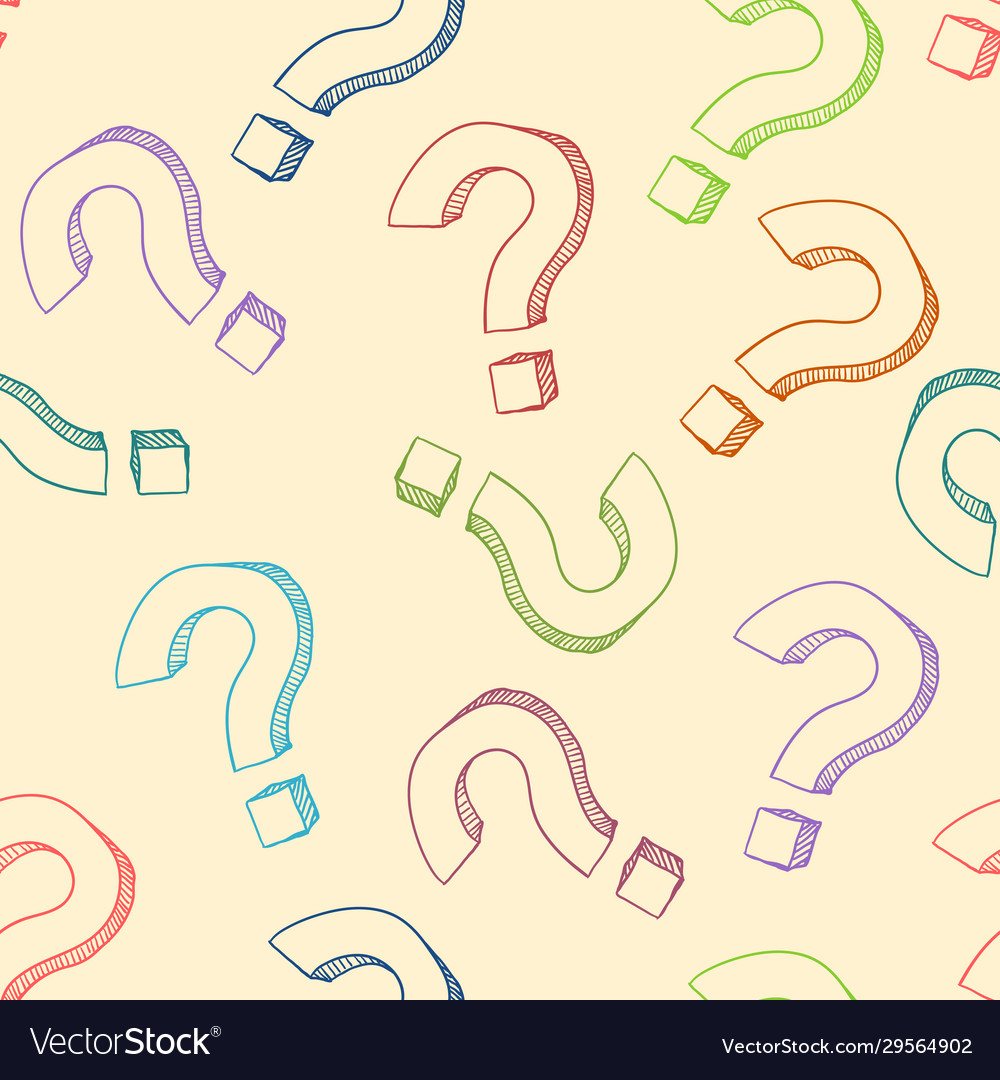 Seamless pattern question marks quiz background Vector Image