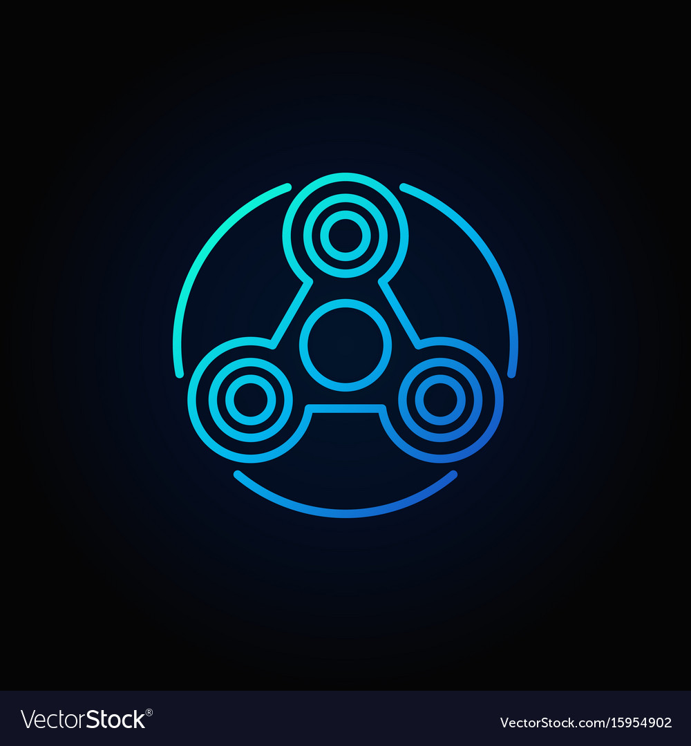 Simple fidget spinner blue icon