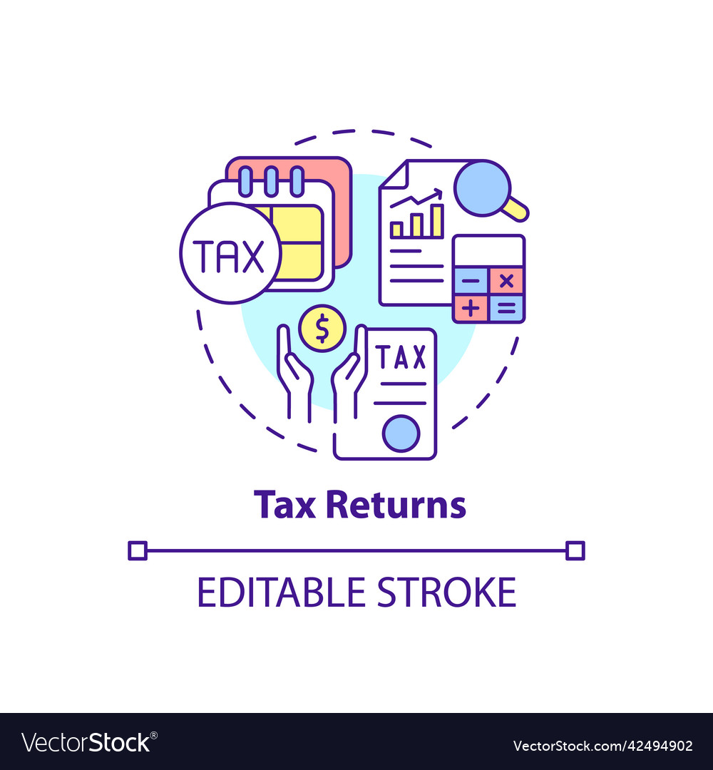 Tax returns concept icon