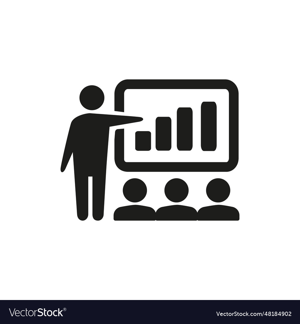 Teacher holding lecture for audience icon Vector Image