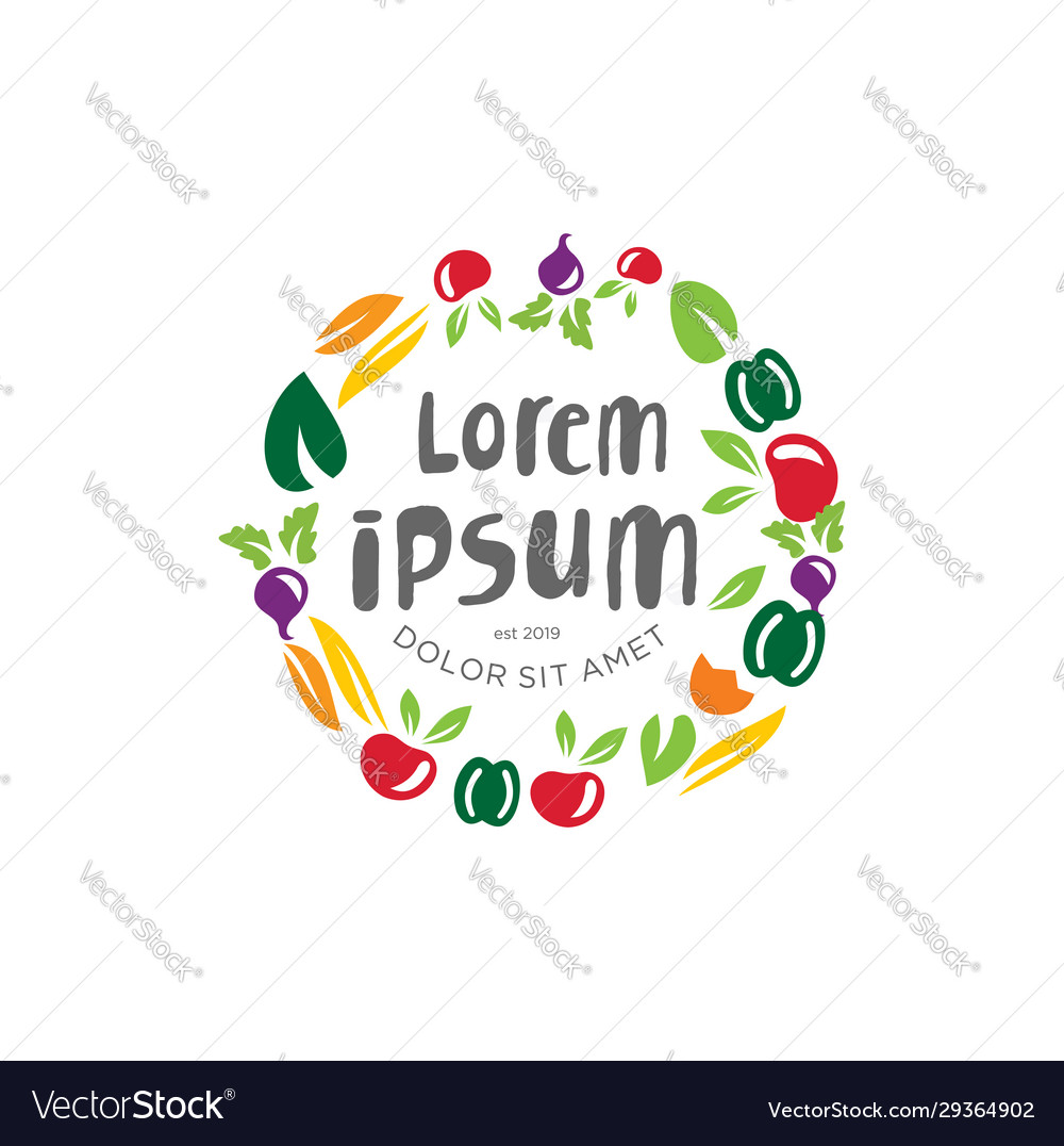 Vegan food icon logo design fresh