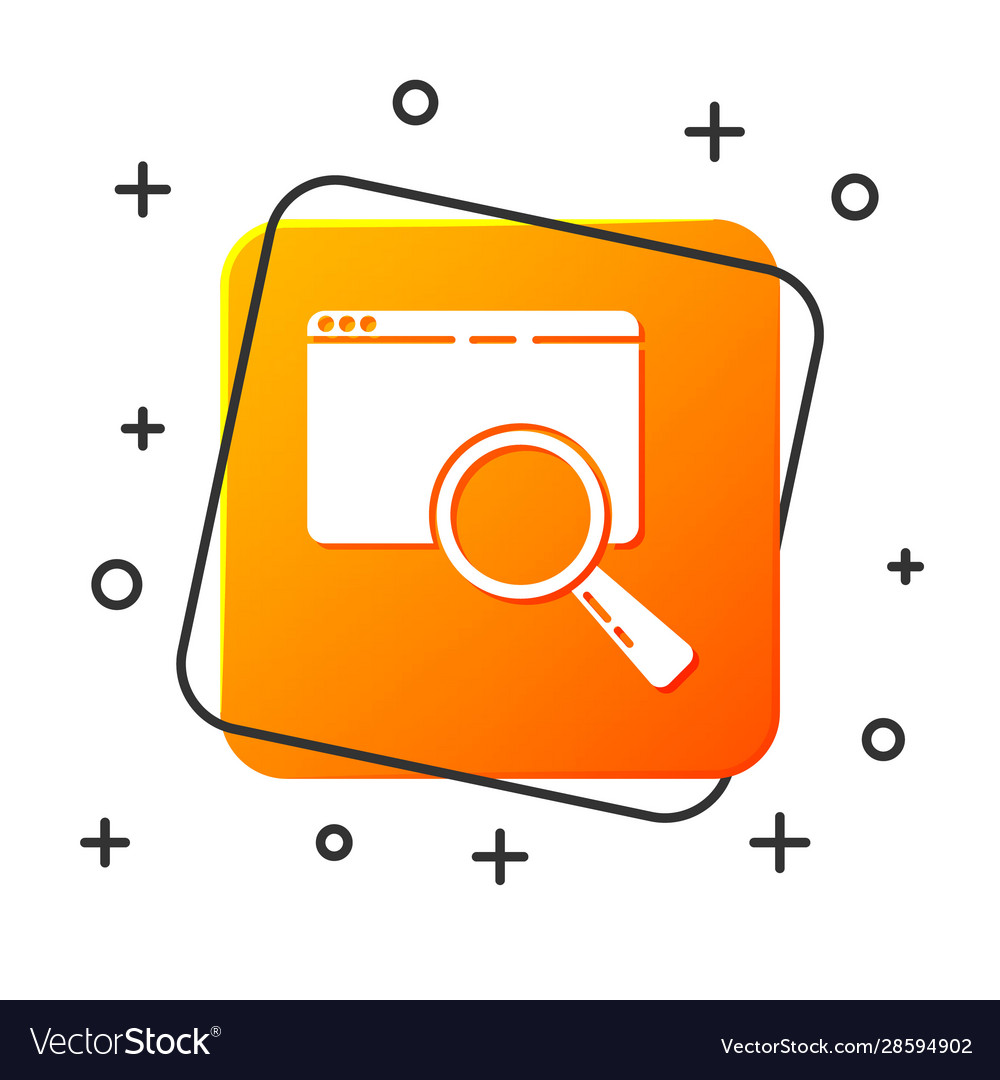 White search in a browser window icon isolated vector image White search in a browser window icon isolated