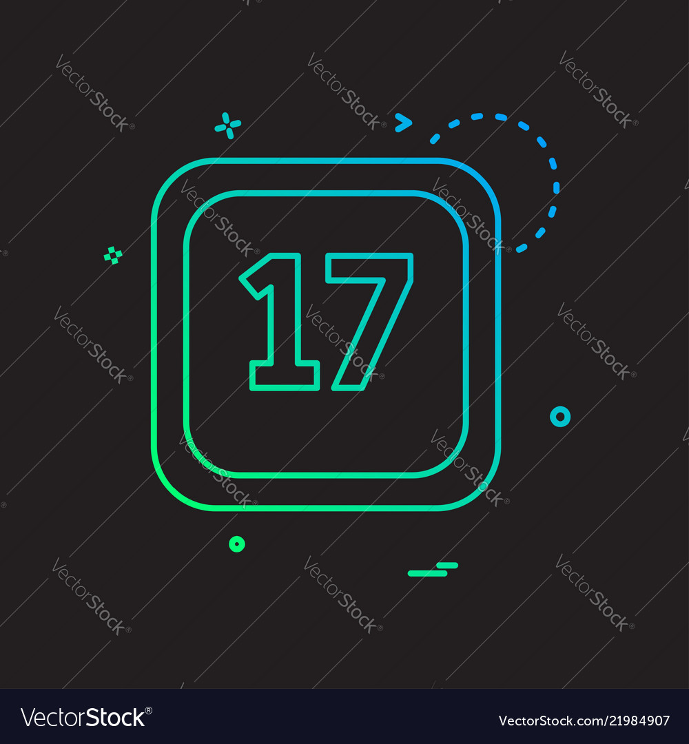 17 date calender icon design