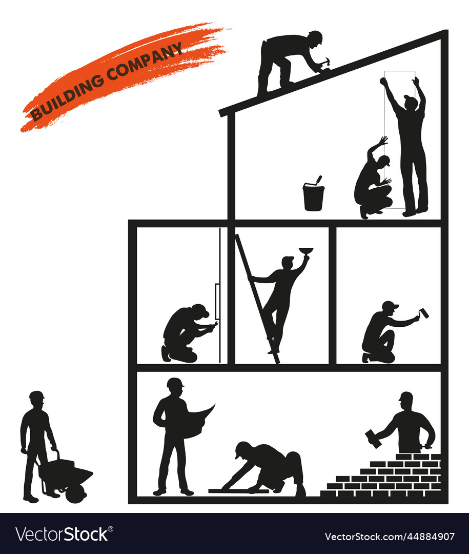 Bauarbeiter Silhouetten Sammlung