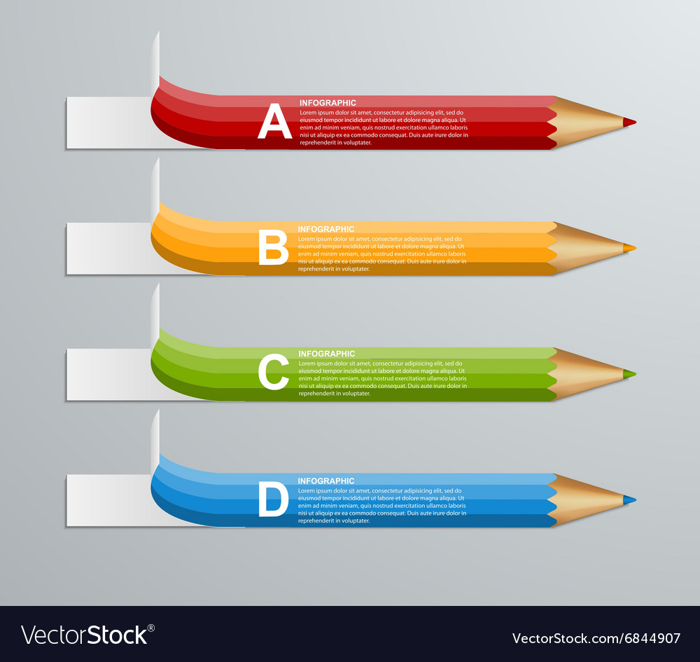 Education pencil option infographics design